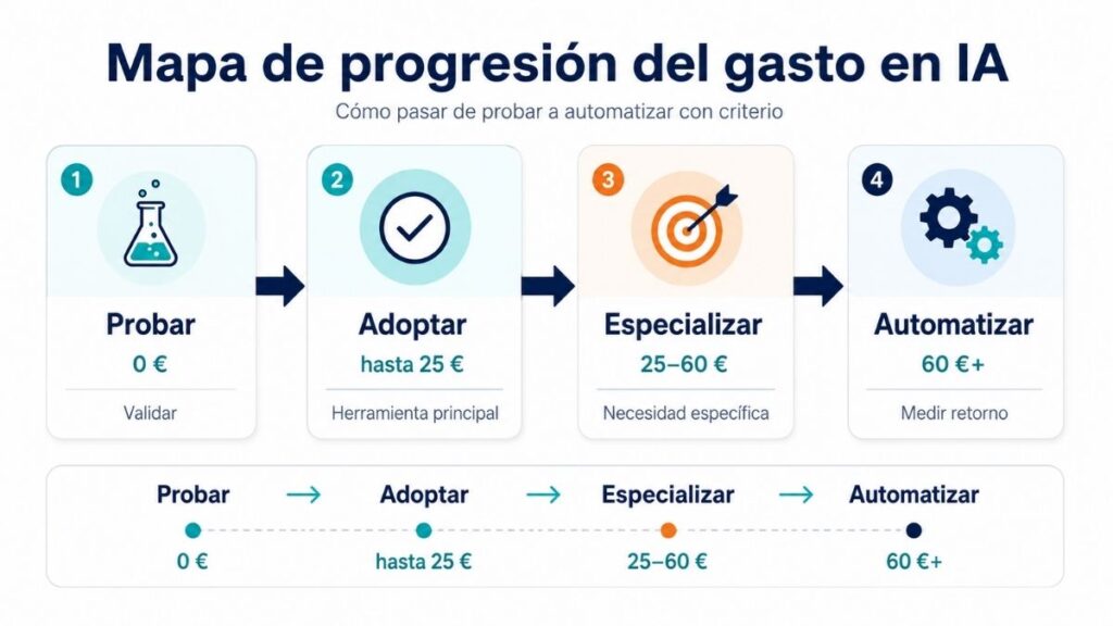 Herramientas de IA gratis o de pago: cuánto merece la pena gastar en un pequeño negocio Niveles de presupuesto para incorporar herramientas de IA a un pequeño negocio.