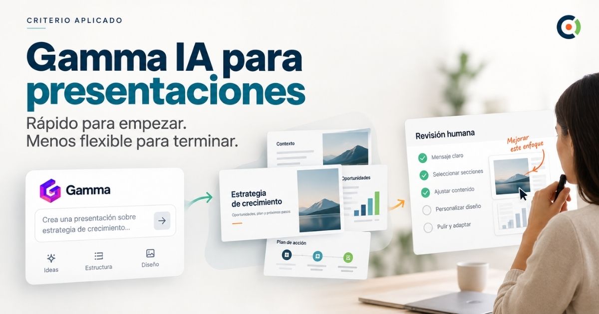 Gamma IA creando una presentación a partir de contenido y datos